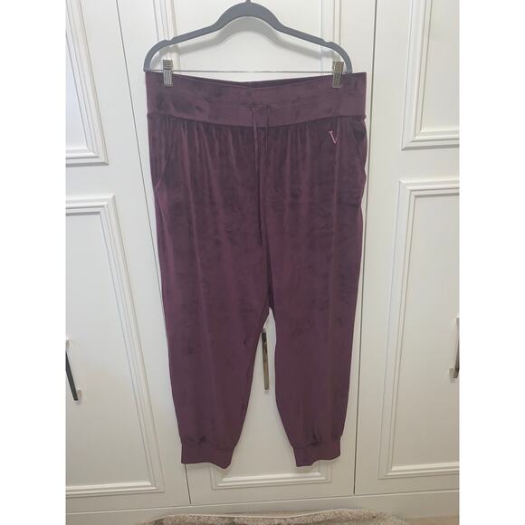 Victoria's Secret Pants - Victoria's‎ Secret Women's XL Purple Velour Jogger Pants Casual